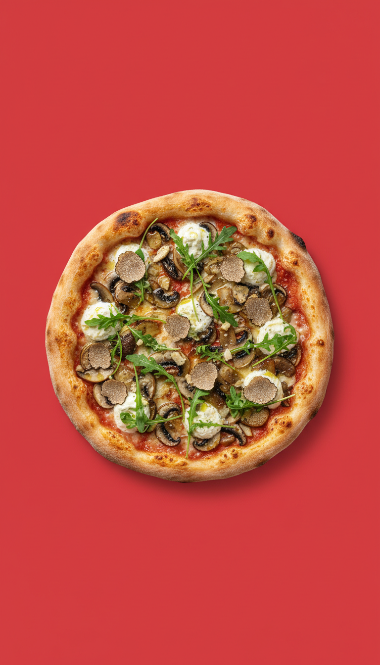 Truffle Mushroom Pizza on Slate